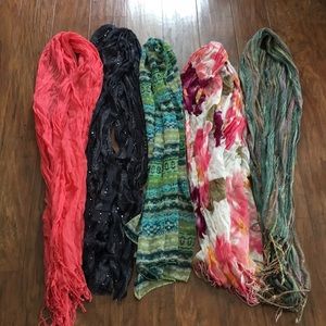5 scarves bundle